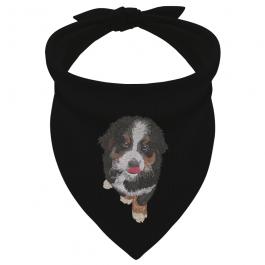 Embroidery Design Mischievous Dog Scarf Mock Up