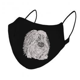 Embroidery Design Bergamasco Shepherd Face Mask  Mock Up