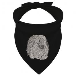 Embroidery Design Bergamasco Shepherd Face Scarf Mock Up