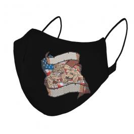 Embroidery Design Boss Bulldog Flag Mask Mock Up