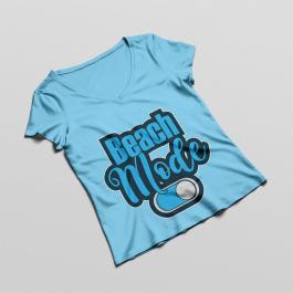 Beach Mode On Vector Art Design T-Shirt Mockup Design