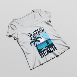 Beach Life Vectro Graphic Design T-Shirt Mockup - Cre8iveSkill