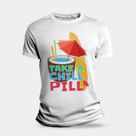 take a chill pill vector t-shirt design Mock Up