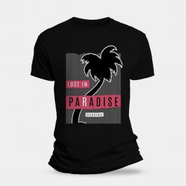 Lost In Paradise Vector Graphics T-shirt  Design Mock Up