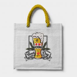 National Beer Day Embroidery Design Totebag Mockup Design