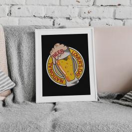 National Beer Lovers Day Embroidery Design Wall Frame Mockup Design