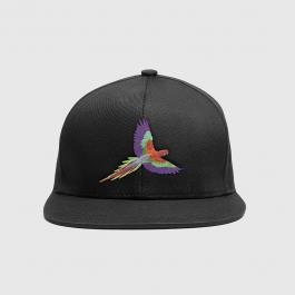 Multicolor Parrot Cap Embroidery Design Mock Up
