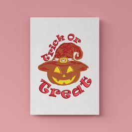 Trick or Treat Halloween Pumpkin Wallframe mockup design