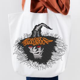 Scary Halloween Face Totebag mockup design