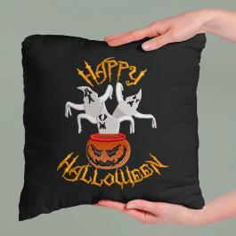 Halloween Boo Ghosts Pumpkin Cushion cover mockup design