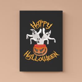 Halloween Boo Ghosts Pumpkin Wallframe mockup design