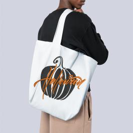 Pumpkin Halloween Tote Bag Embroidery Design Mock Up