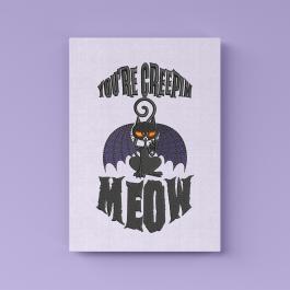 Halloween Creepy Meow Wall Frame Design