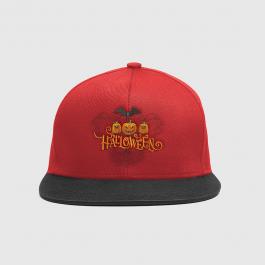 Halloween Pumpkin Faces Cap Embroidery Design Mock Up