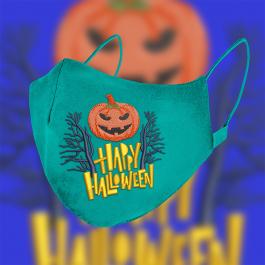 Happy Halloween Pumpkin Embroidery design Mask Mock Up