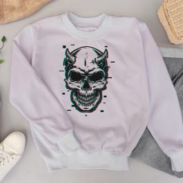 Glitch Skull Face Vector design T-shirt Mockup Design