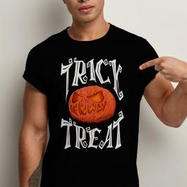 Trick Or Treat Pumpkin Vector Graphic Design T-Shirt Mockup