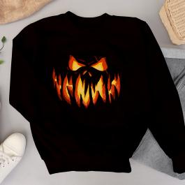 Scary Pumpkin Face Vector Graphic T-shirt Mockup Design