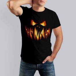 Scary Pumpkin Face Vector Graphic T-shirt Mockup