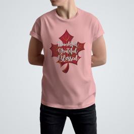 Thanksgiving leave embroidery design t-shirt mockup design