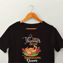 Thanksgiving Turkey Dinner T-Shirt Mockup Design