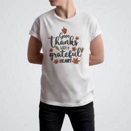 Give Thanks With A Grateful Heart T-Shirt Mockup Design