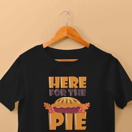 Thanksgiving Pie Embroidery T-shirt Design Mockup