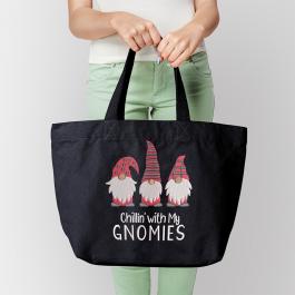 Christmas Gnomes Embroidery Design For Tote Bag Mockup
