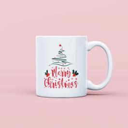 Merry Christmas Floral Wreath Mug  Mockup - Cre8iveSkill