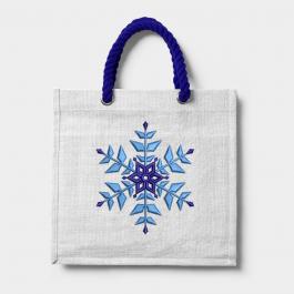 Snowflake Embroidery Design Tote Bag Mockup