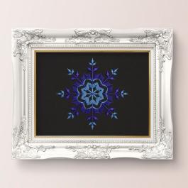 Snowflake Embroidery Patterns wall frame mockup design