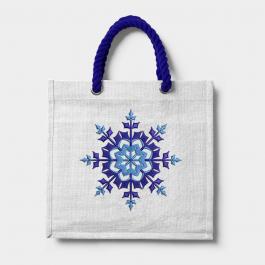 Snowflake Embroidery Patterns Tote Bag Mockup