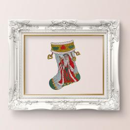 Father Christmas Stocking  wall frame mockup design