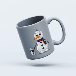 Snowman Family Mug mockup Design
