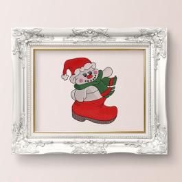 Christmas Baby Snowman wall frame mockup design