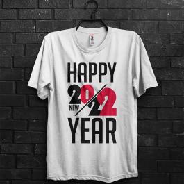 Happy New Year 2022 Vector T-shirt Design Mockup