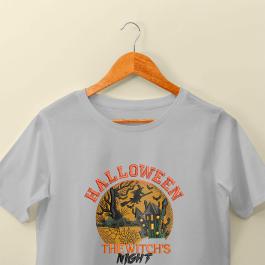 Halloween The Witch's Night T-Shirt Mockup Design