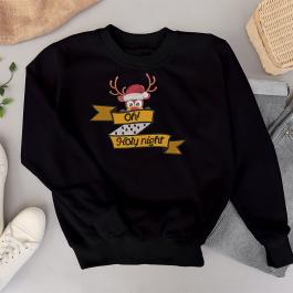 Oh Holy Night Embroidery T-shirt Design Mockup