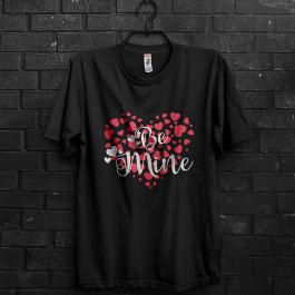 Be Mine Heart Vector T-shirt Design Mockup