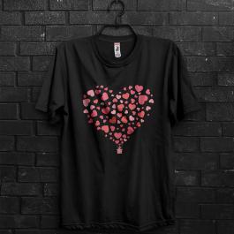 Valentine Heart Balloon Vector T-shirt Design Mockup