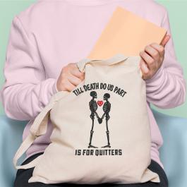 Till Death Do Us Part Digitized Embroidery Design Bag Mockup