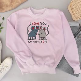 Cute Mouse Valentine Couple Embroidery T-shirt  Design Mockup
