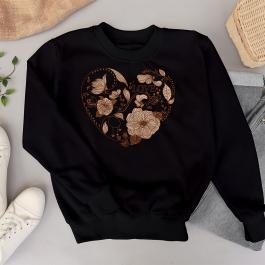 Floral Love Heart Embroidery T-shirt Design Mockup
