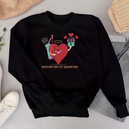 Hunting For My Valentine Embroidery T-shirt Design For Mockup