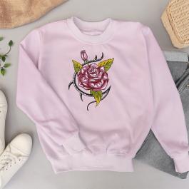 Rose Flower Embroidery Design T-Shirt Mockup Design