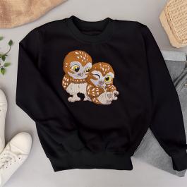 Owl Kitty Digitized Embroidery Design T-Shirt Mockup Design