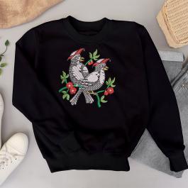Sparrow Bird Embroidery T-shirt Design Mockup