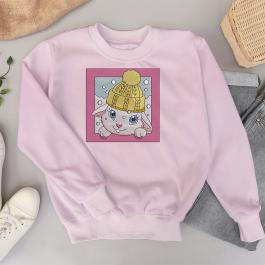 Cute Easter Bunny Embroidery T-shirt Design Mockup