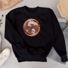 Phoenix Embroidery T-shirt Design Mock