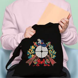 Cool Shooting Gun Embroidery Tote Bag Design Mockup